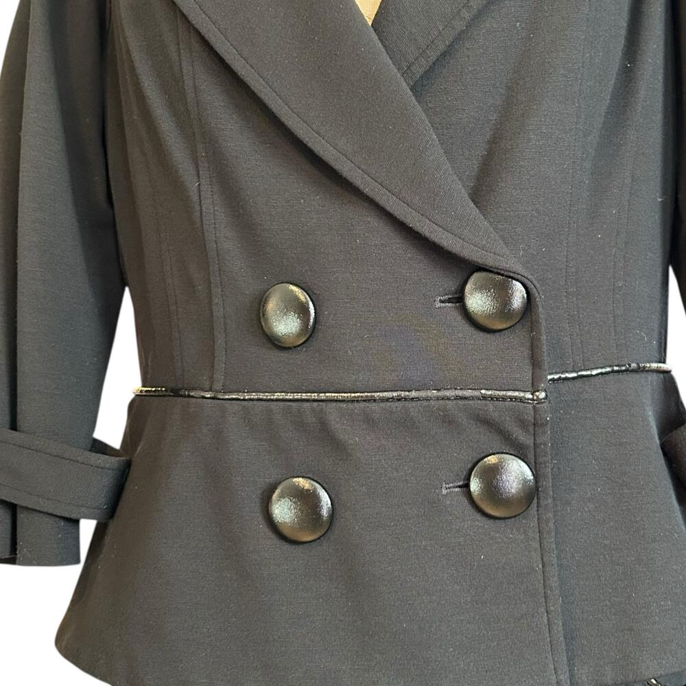 Vintage Cache Black Blazer Womens Sz Large Y2K Power Dressing Parisian Chic - Picture 9 of 16
